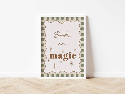 Books are magic - Checkerboard Edition - Print Print Autumns Corner 