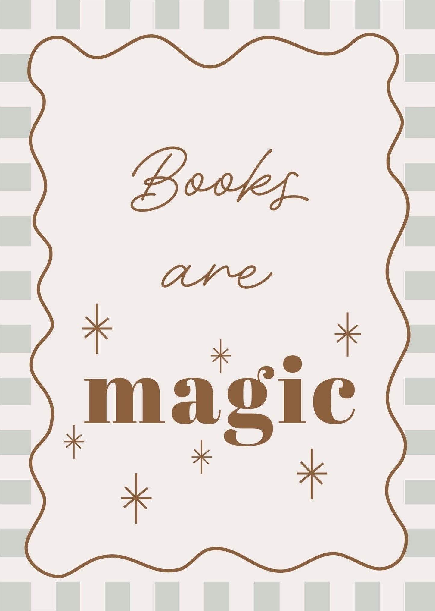 Books are magic - Checkerboard Edition - Print Print Autumns Corner 