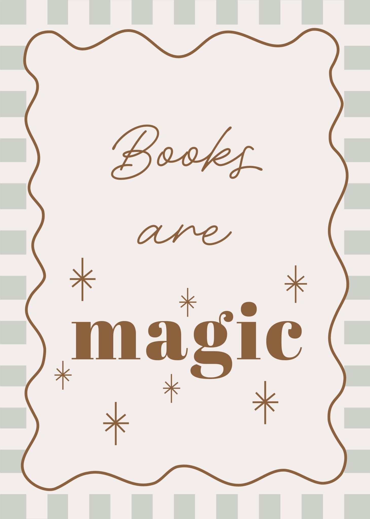 Books are magic - Checkerboard Edition - Print Print Autumns Corner 