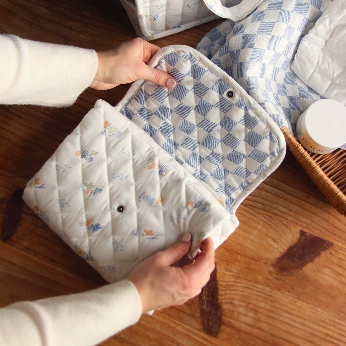 Cotton Travel Baby Changing Mat - Coastline Changing Bags & Travel Changing Mats Avery Row Wholesale 