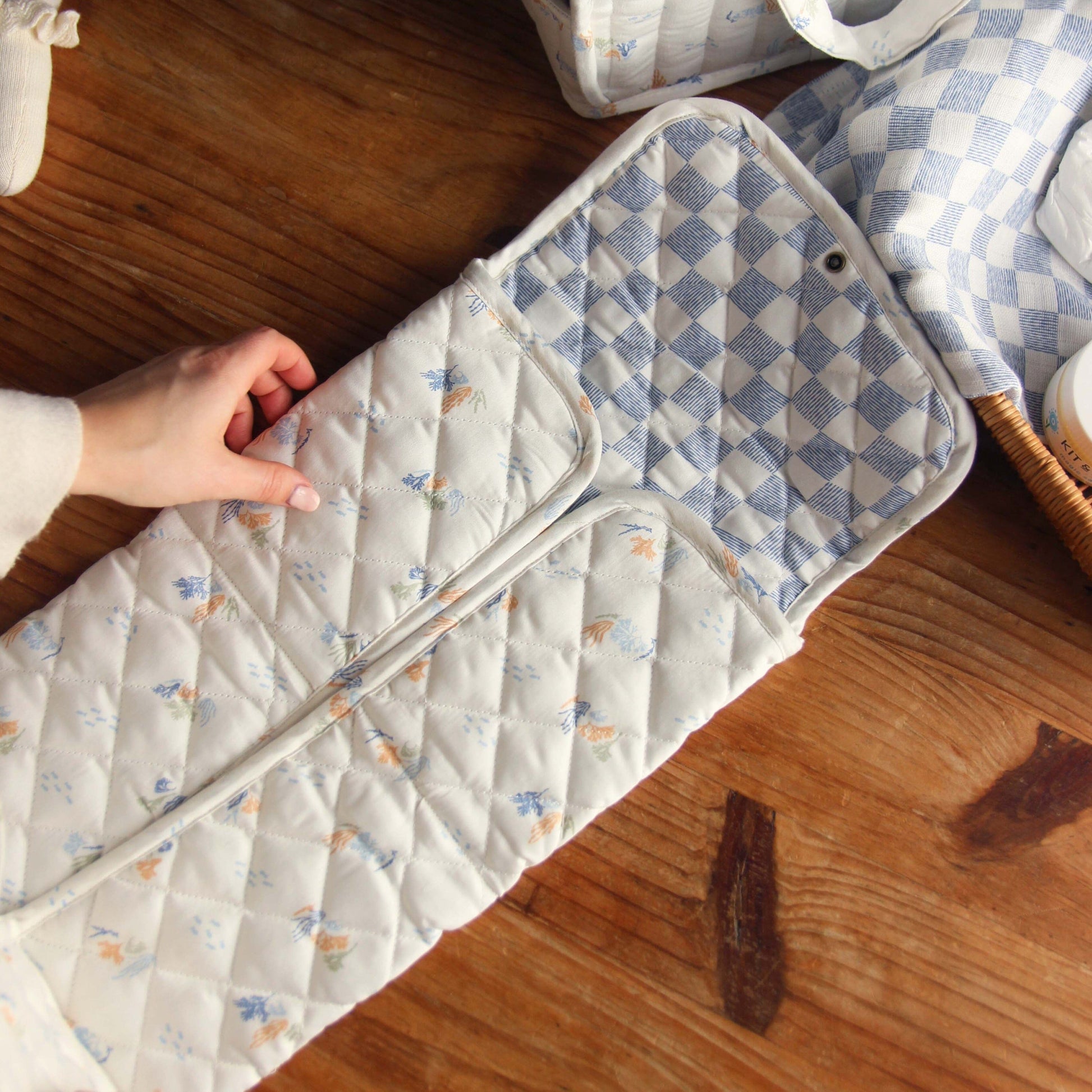 Cotton Travel Baby Changing Mat - Coastline Changing Bags & Travel Changing Mats Avery Row Wholesale 