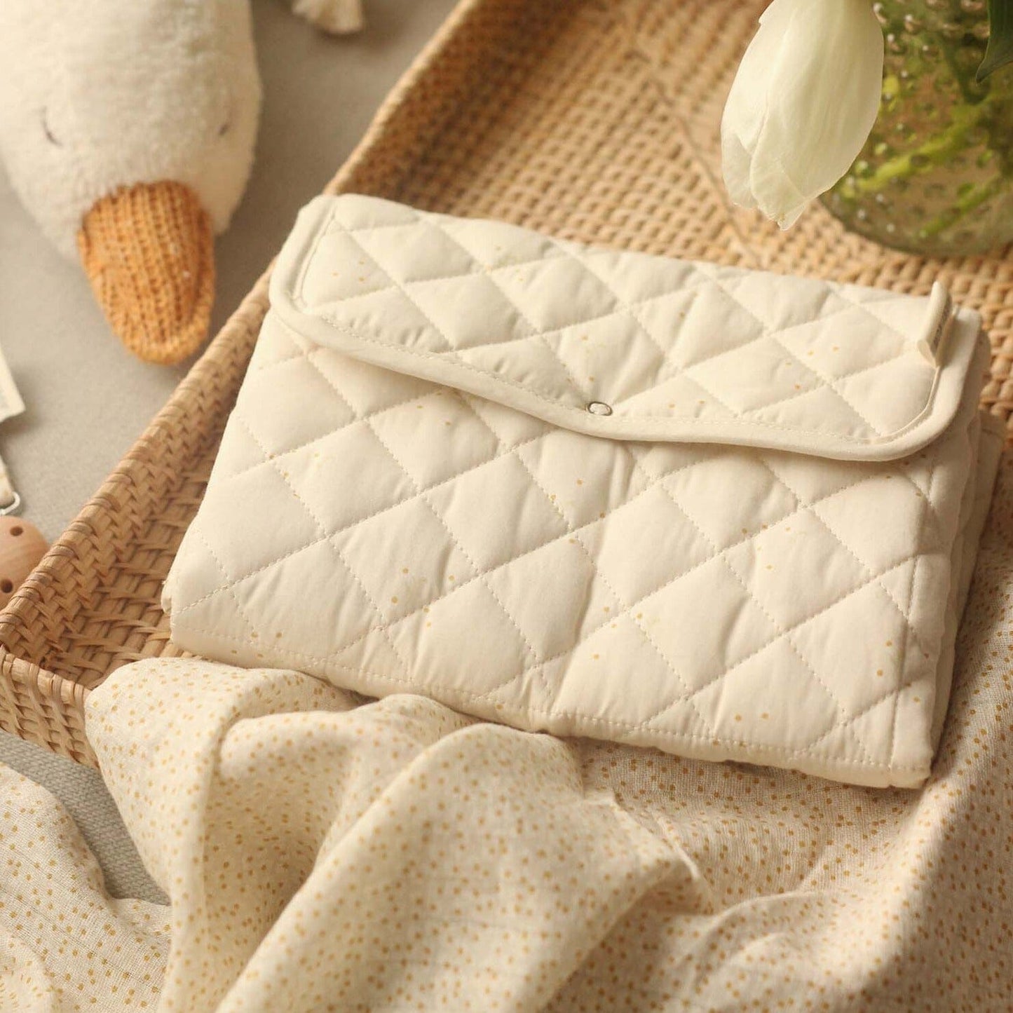 Cotton Travel Baby Changing Mat - Wild Chamomile Changing Bags & Travel Changing Mats Avery Row Wholesale 