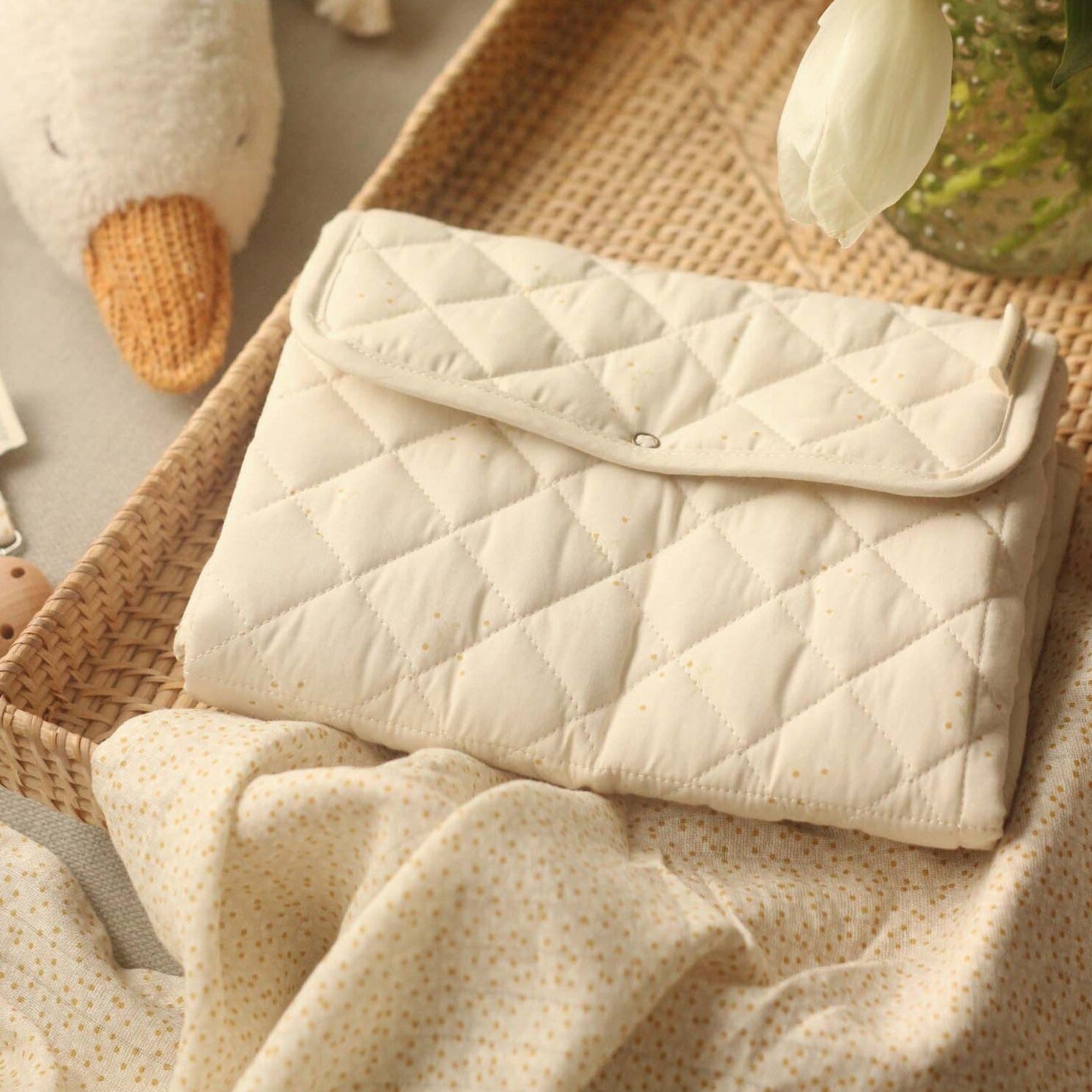 Cotton Travel Baby Changing Mat - Wild Chamomile Changing Bags & Travel Changing Mats Avery Row Wholesale 