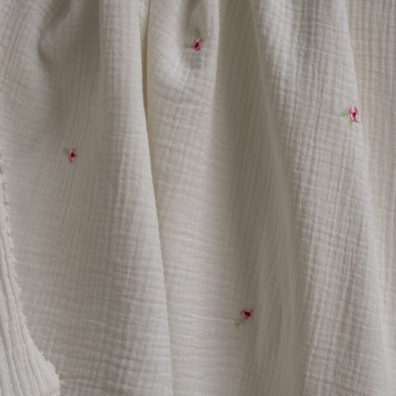 Embroidered Muslin Blanket - Anemone Blankets Avery Row Wholesale 