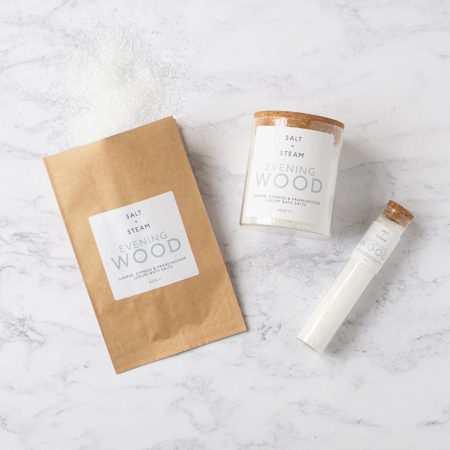 EVENING WOOD Bath Salts Salt + Steam Refill 