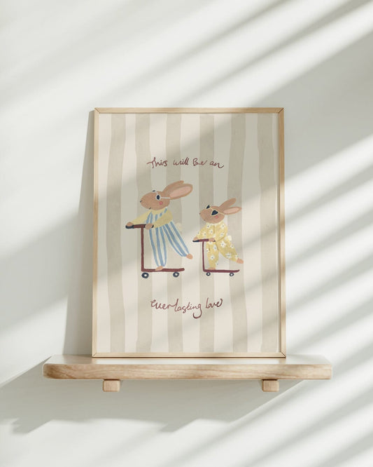 Everlasting Love - Big Brother Rabbit Art Print Art Print Lion & The Pear 