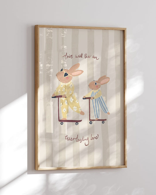 Everlasting Love - Big Sister Rabbit Art Print Art Print Lion & The Pear 