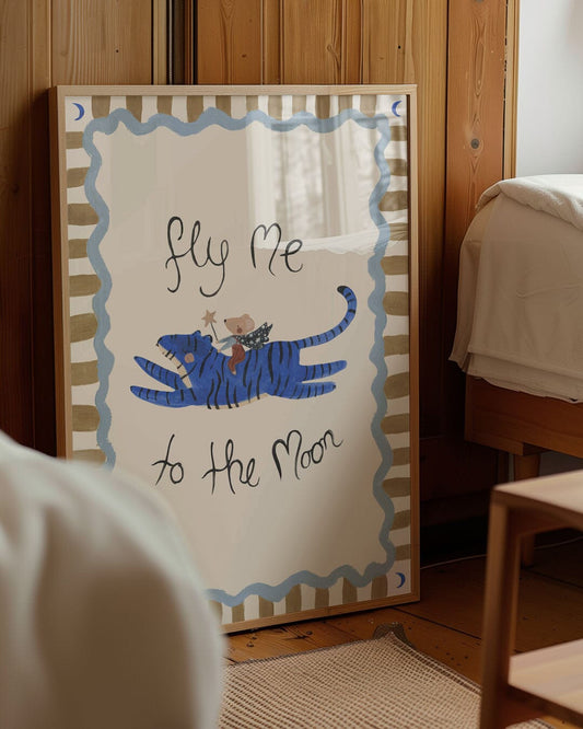 Fly Me To The Moon - Mouse & Tiger Art Print Art Print Lion & The Pear 