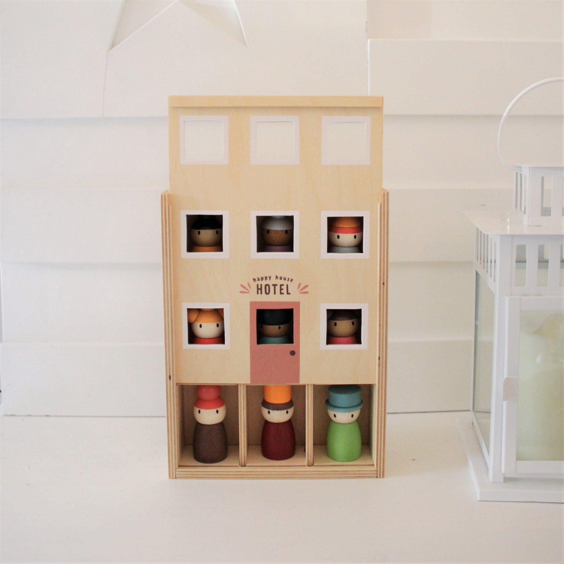 Happy Folk Hotel Wooden open ended play set ThreadBeardesign 