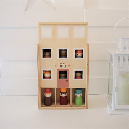 Happy Folk Hotel Wooden open ended play set ThreadBeardesign 
