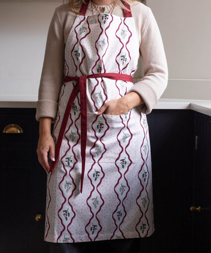 Kitchen Apron - Berry Ribbons Christmas Avery Row Wholesale 