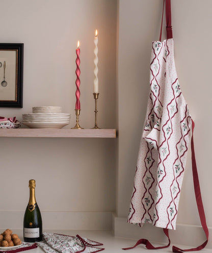 Kitchen Apron - Berry Ribbons Christmas Avery Row Wholesale 