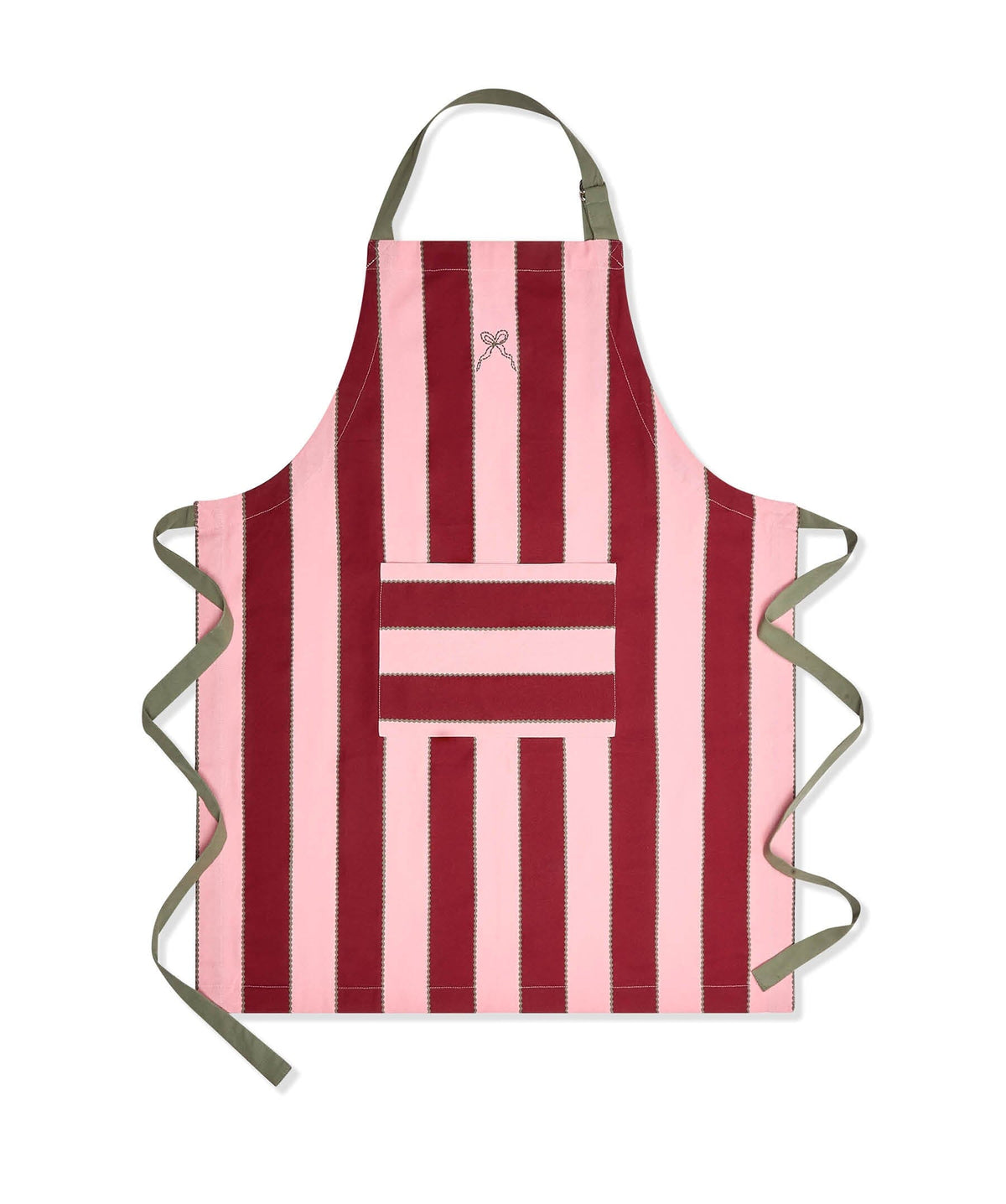 Kitchen Apron - Bold Stripe Burgundy Christmas Avery Row Wholesale 