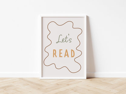 Let's Read - Wavy Edition - Fine art print Autumns Corner A4 Mustard 