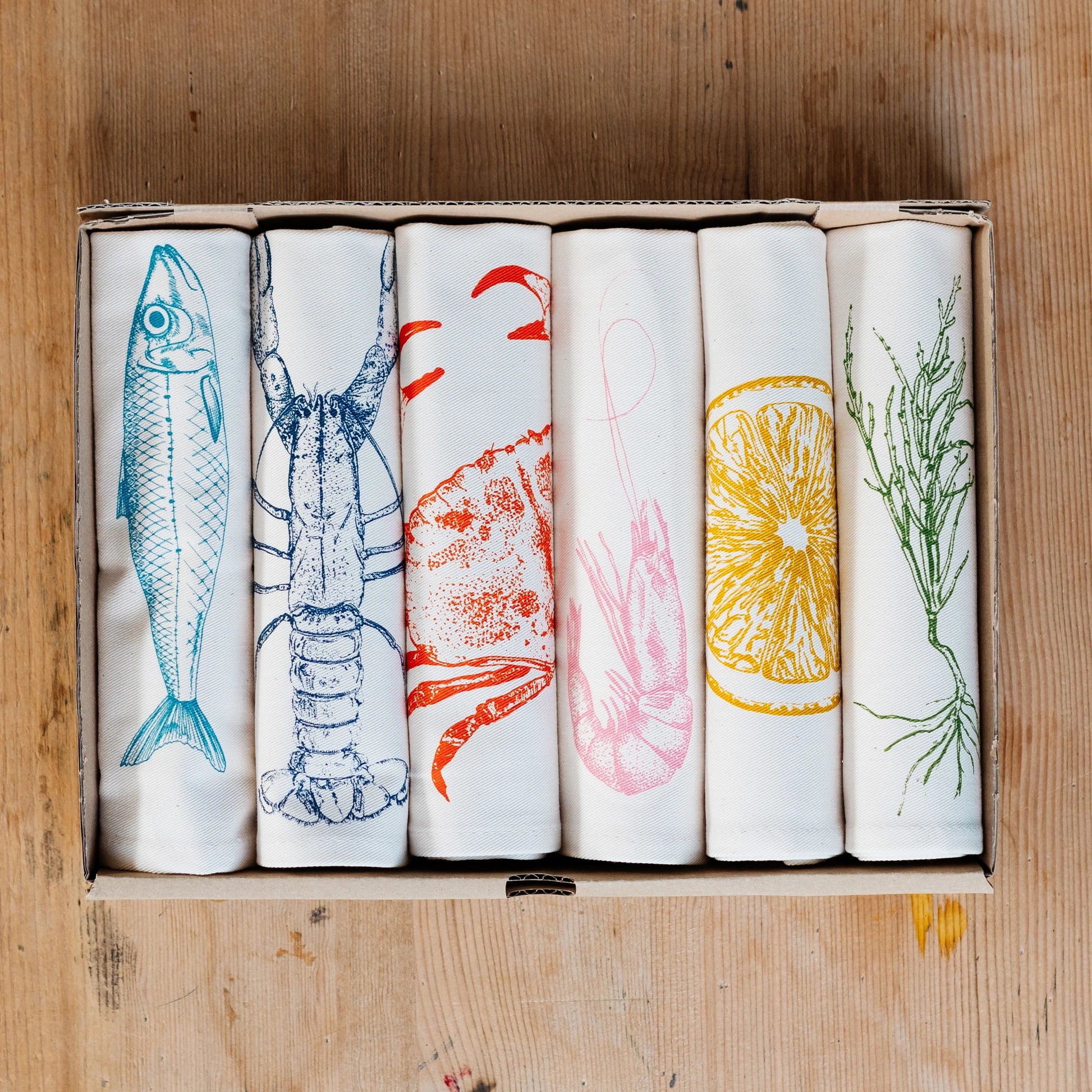 Lottie Day - Seafood Napkin Gift Set of 6 Napkins Lottie Day 