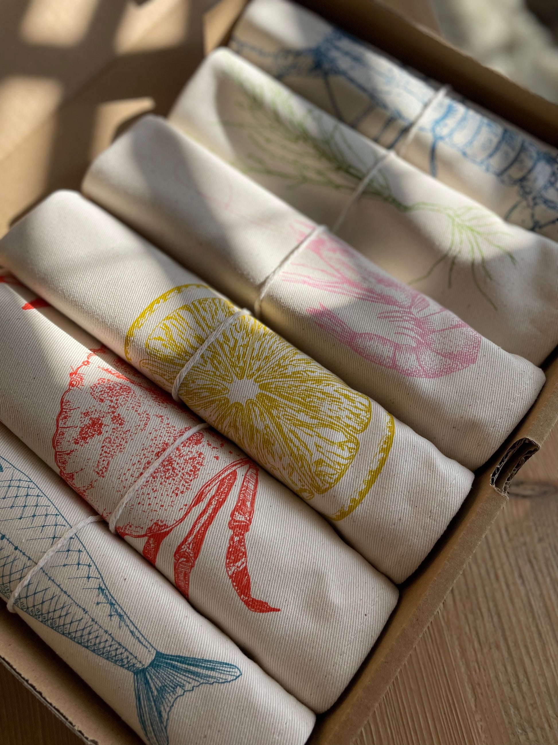 Lottie Day - Seafood Napkin Gift Set of 6 Napkins Lottie Day 