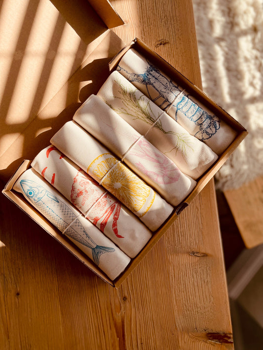 Lottie Day - Seafood Napkin Gift Set of 6 Napkins Lottie Day 