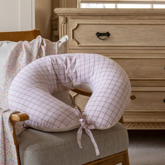 Nursing Pillow - Pink Check Parent Accessories Avery Row Wholesale 
