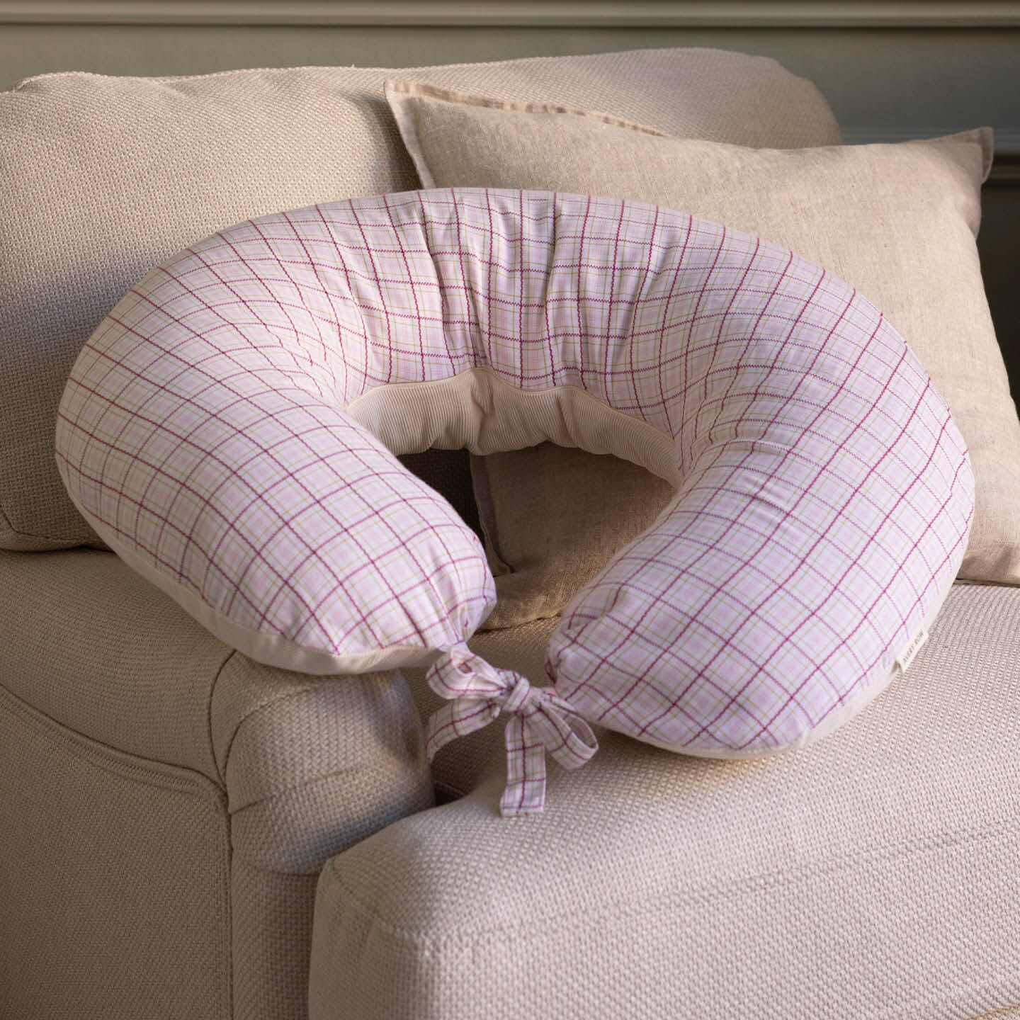 Nursing Pillow - Pink Check Parent Accessories Avery Row Wholesale 