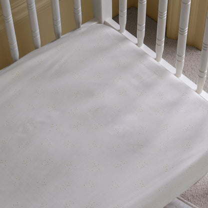Organic Cotbed Fitted Sheet - Wild Chamomile Bedding Avery Row Wholesale 