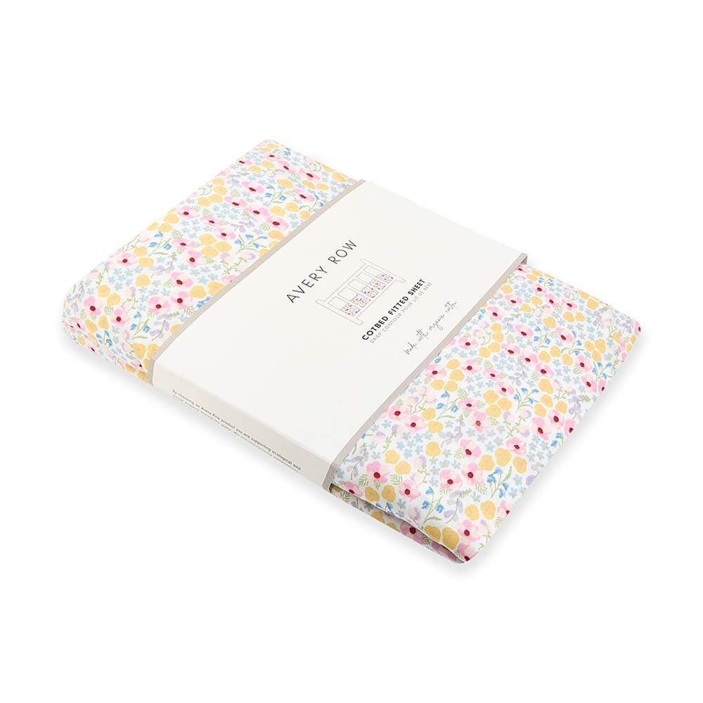 Organic Cotbed Fitted Sheet - Wildflower Garden Bedding Avery Row Wholesale 