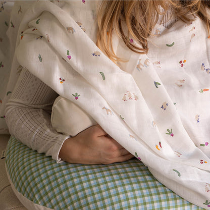 Organic Cotton Baby Muslin Swaddles, Set of 2 - Little Farm / Radish Avery Row Wholesale 