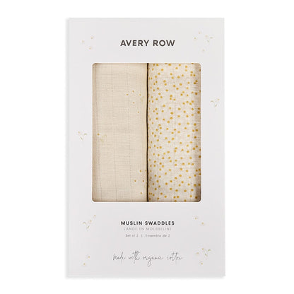Organic Cotton Baby Muslin Swaddles, Set of 2 - Wild Chamomile / Daisy Meadow Avery Row Wholesale 