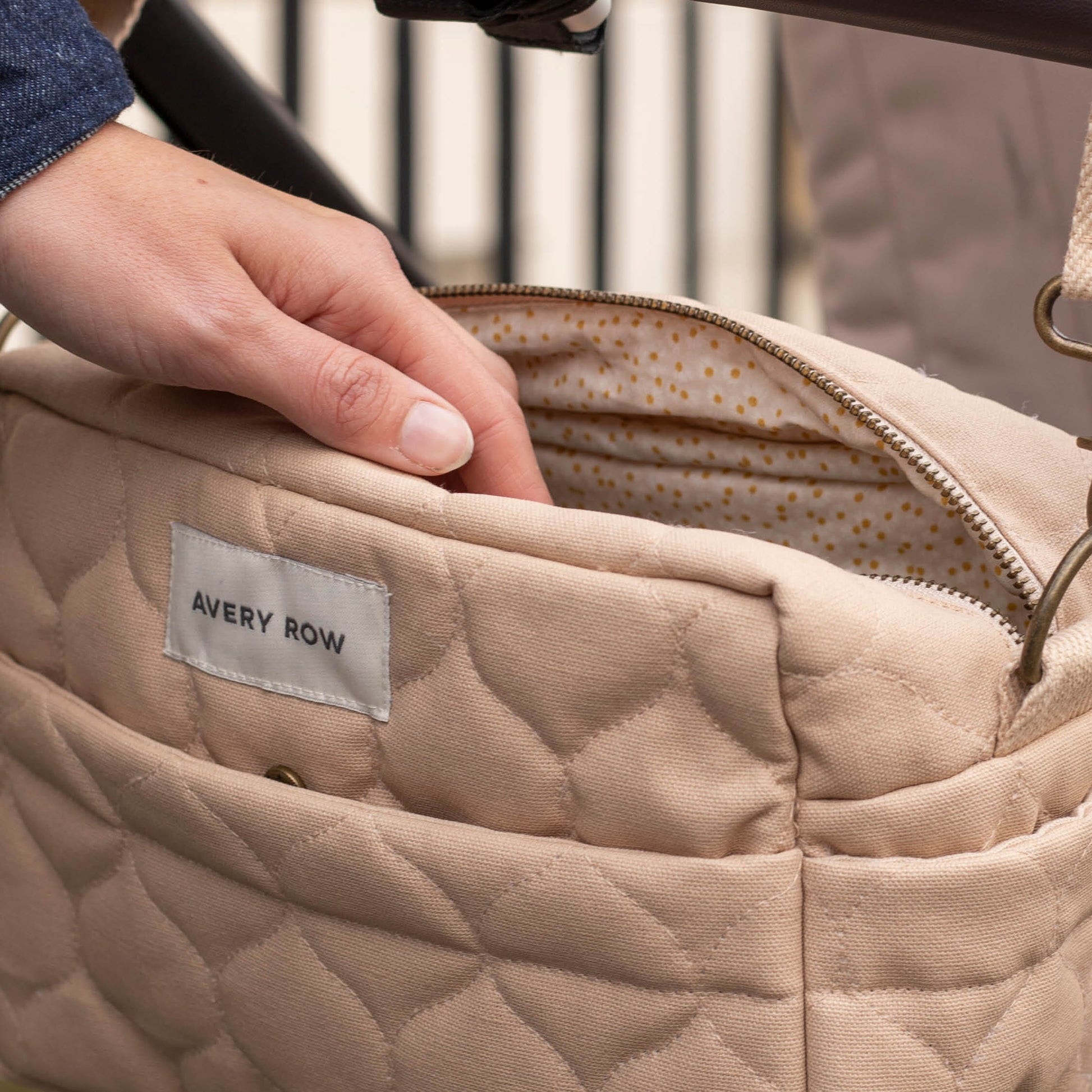 Pram Organiser Bag - Natural Changing Bags & Travel Changing Mats Avery Row Wholesale 