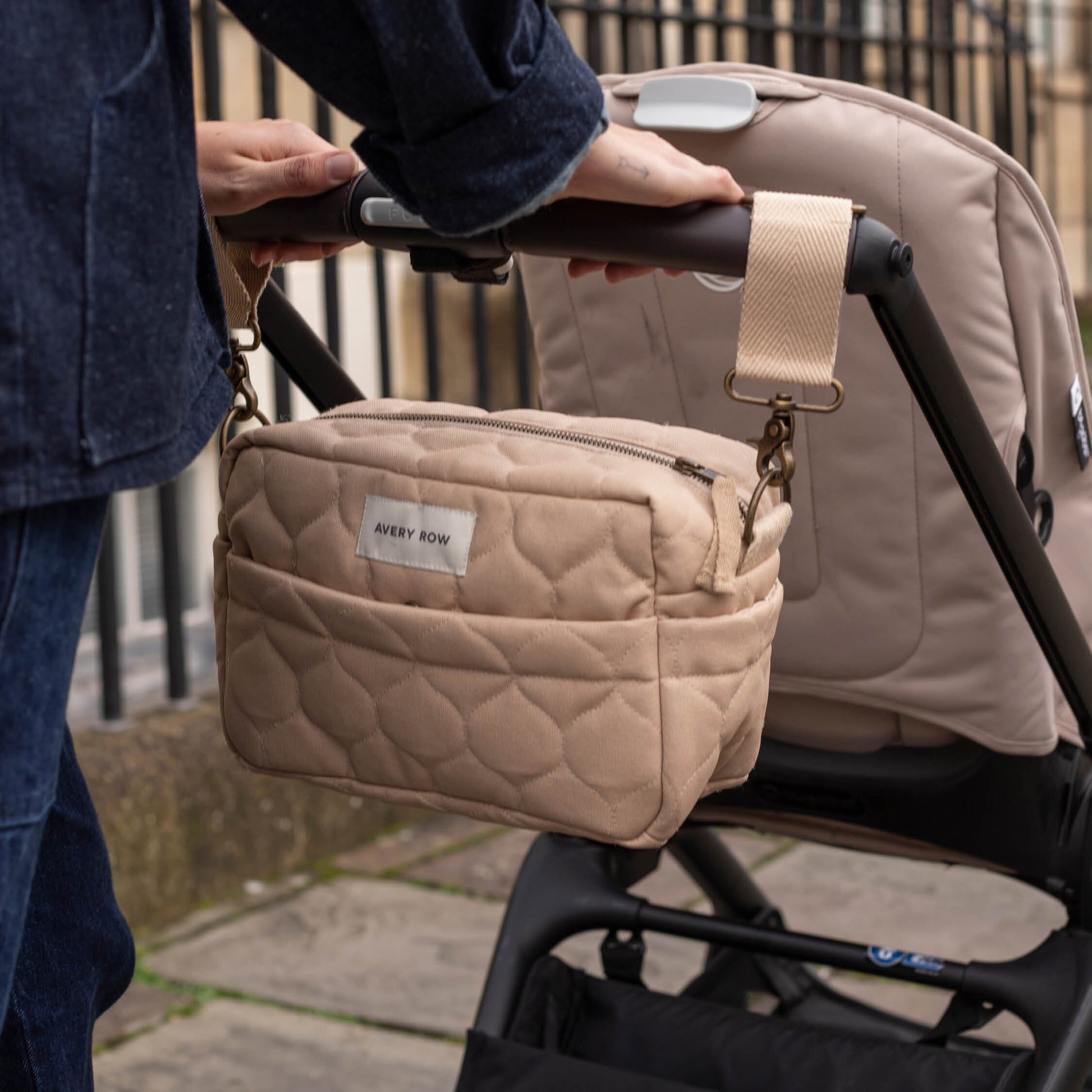 Pram Organiser Bag - Natural Changing Bags & Travel Changing Mats Avery Row Wholesale 