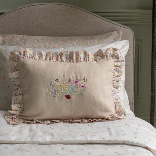 Rectangle Linen Frill Cushion - Wildflower Garden Avery Row Wholesale 