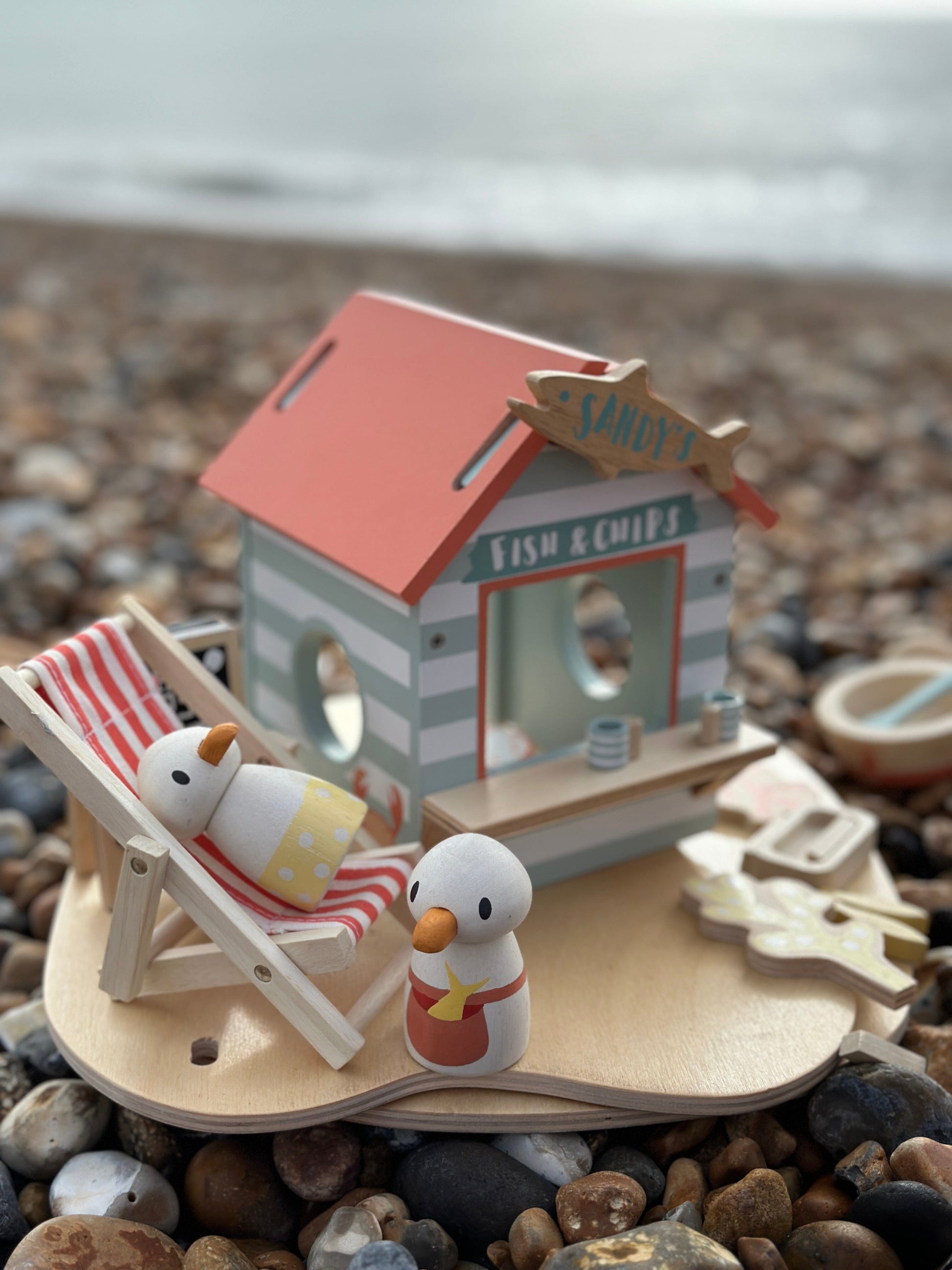 Sandy's Beach Hut small world playset ThreadBeardesign 