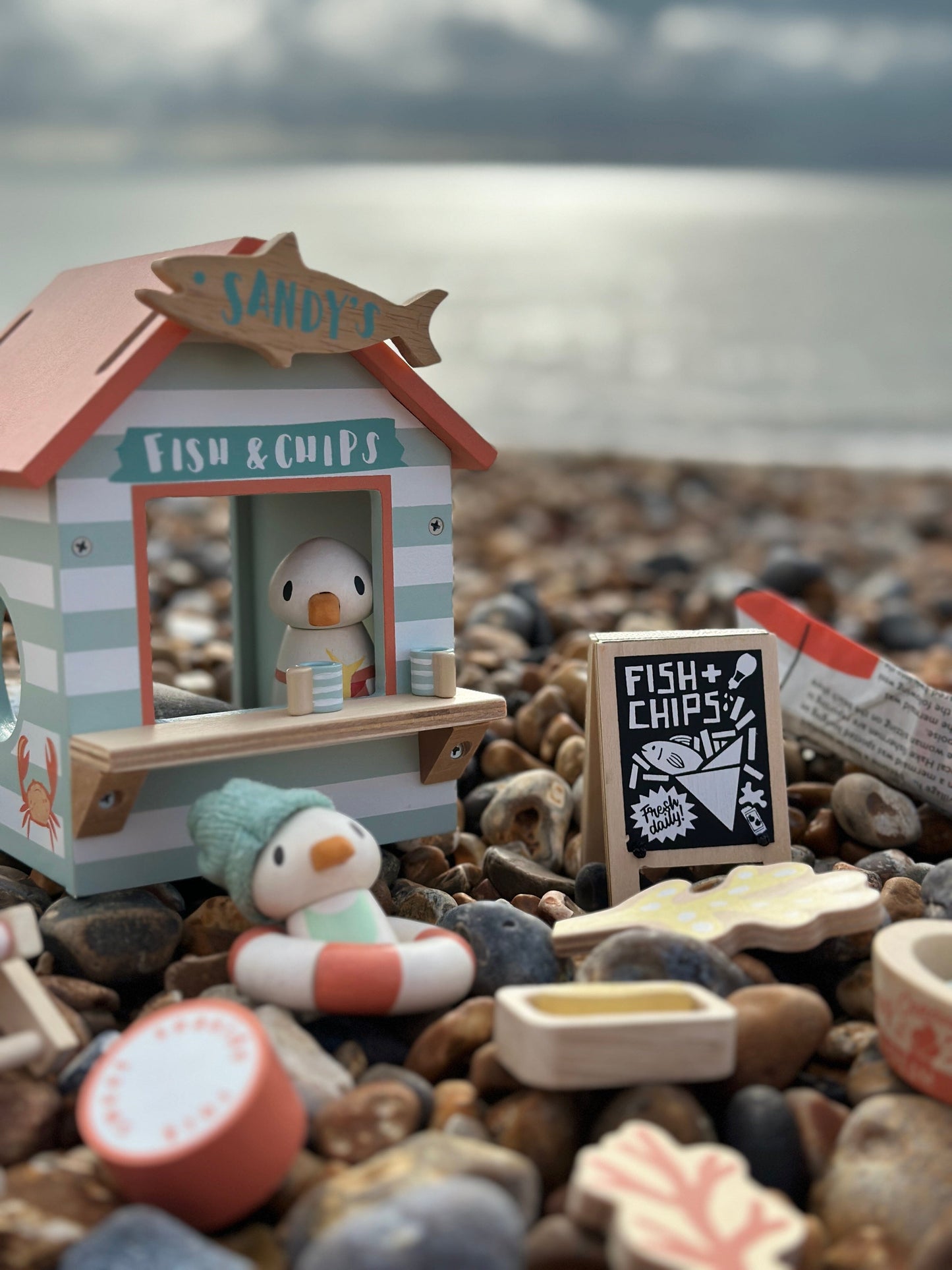 Sandy's Beach Hut small world playset ThreadBeardesign 