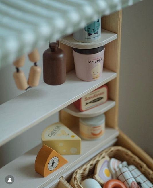 Supermarket Grocery Set Wooden toy food ThreadBeardesign 