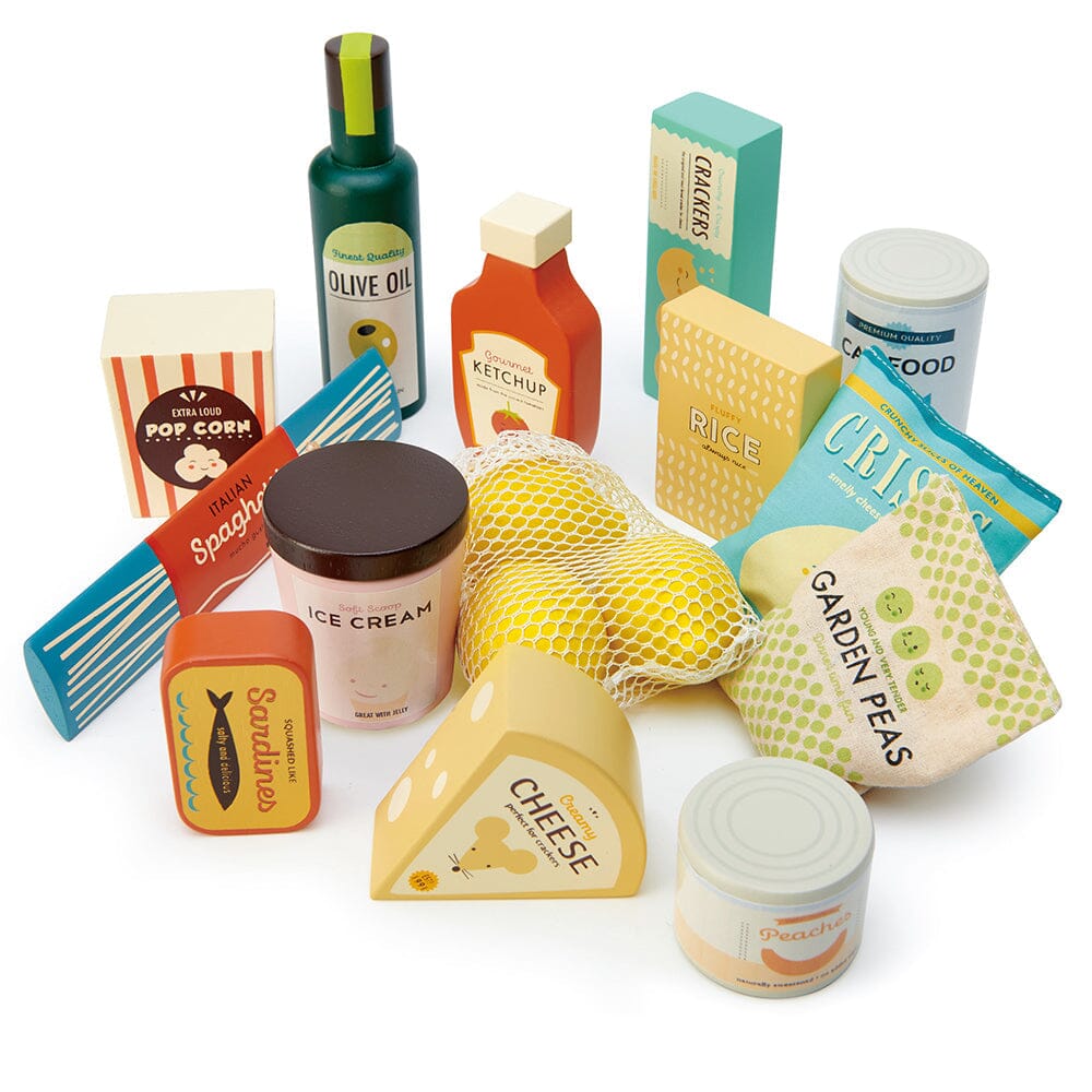 Supermarket Grocery Set Wooden toy food ThreadBeardesign 