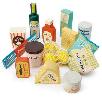 Supermarket Grocery Set Wooden toy food ThreadBeardesign 