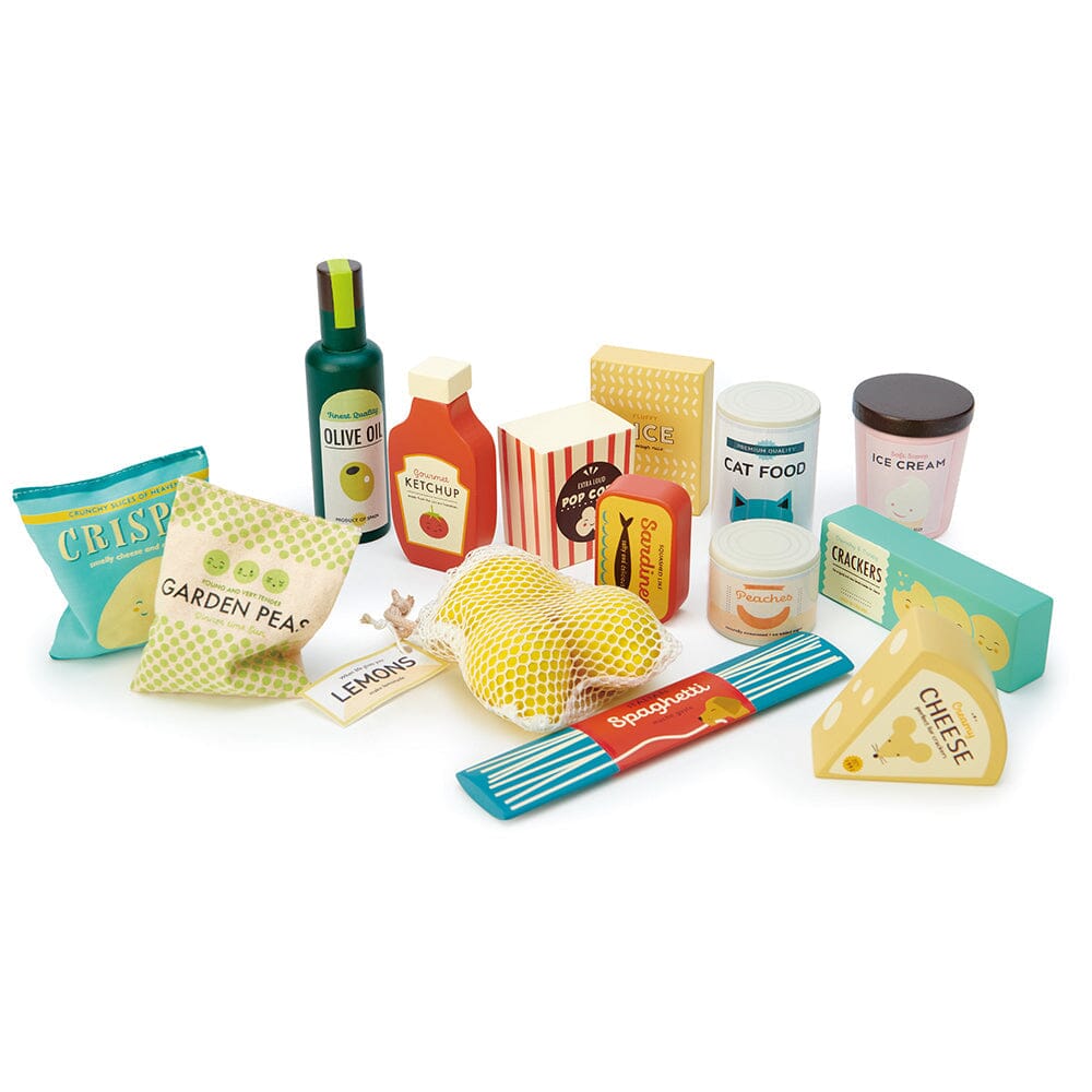 Supermarket Grocery Set Wooden toy food ThreadBeardesign 
