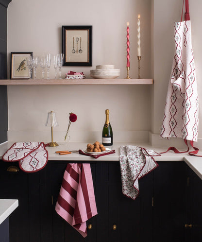 Tea Towels, Set of 2 - Berry Ribbons Christmas Avery Row Wholesale 
