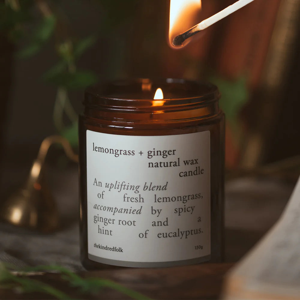 The Kindred Folk - Lemongrass + Ginger Candle Candles The Kindred Folk 
