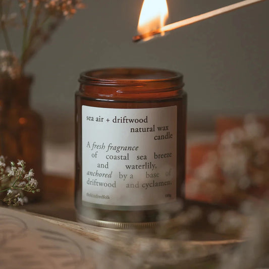 The Kindred Folk Sea Air + Driftwood Candle Candles The Kindred Folk 