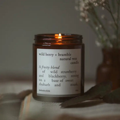 The Kindred Folk Wild Berry + Bramble Candle Candles House of Pyaar 