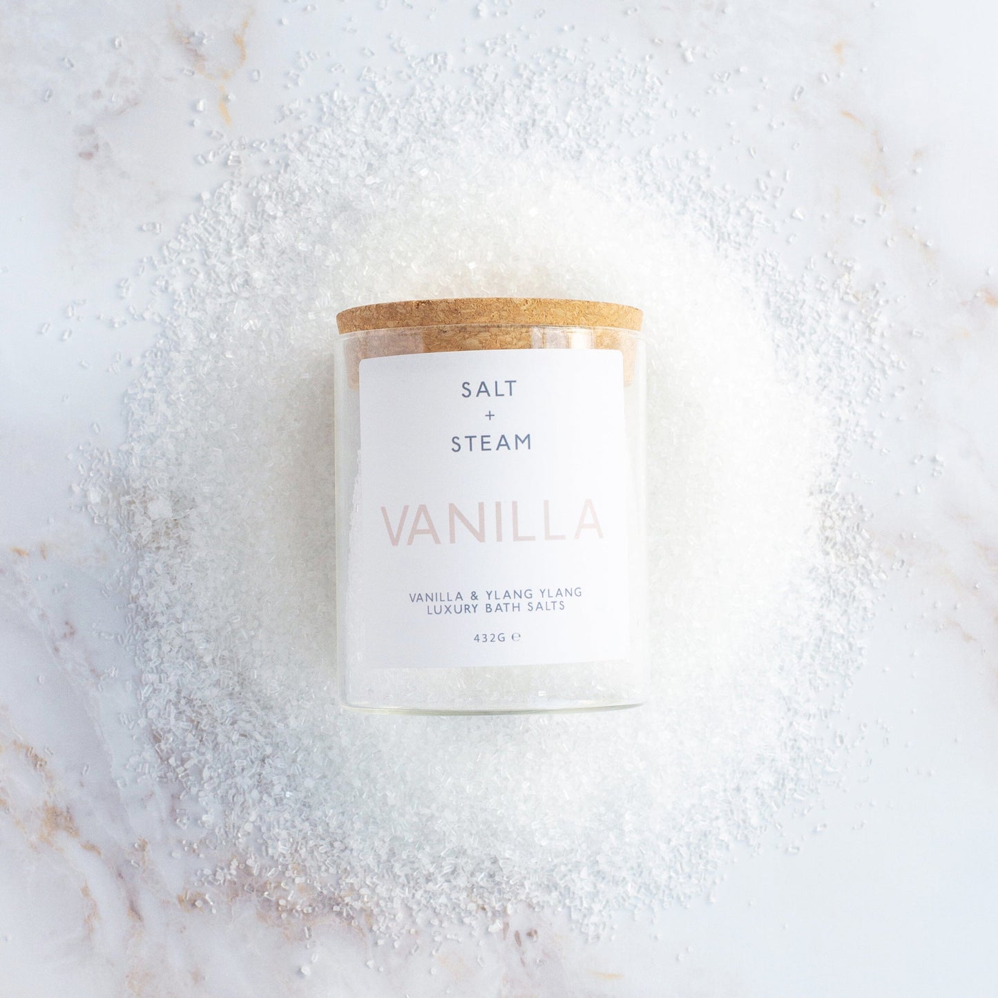 VANILLA Bath Salts Salt + Steam Jar 