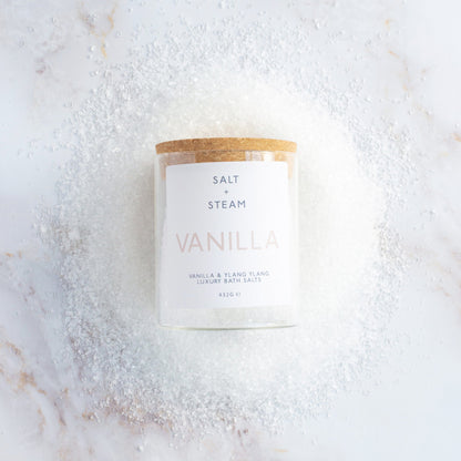 VANILLA Bath Salts Salt + Steam Jar 