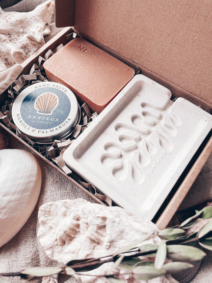 Annings of Dorset - Holy Neroli, Gift Box, Handmade Soap, Salve and Soap Dish Lavender Gift Set Annings of Dorset 