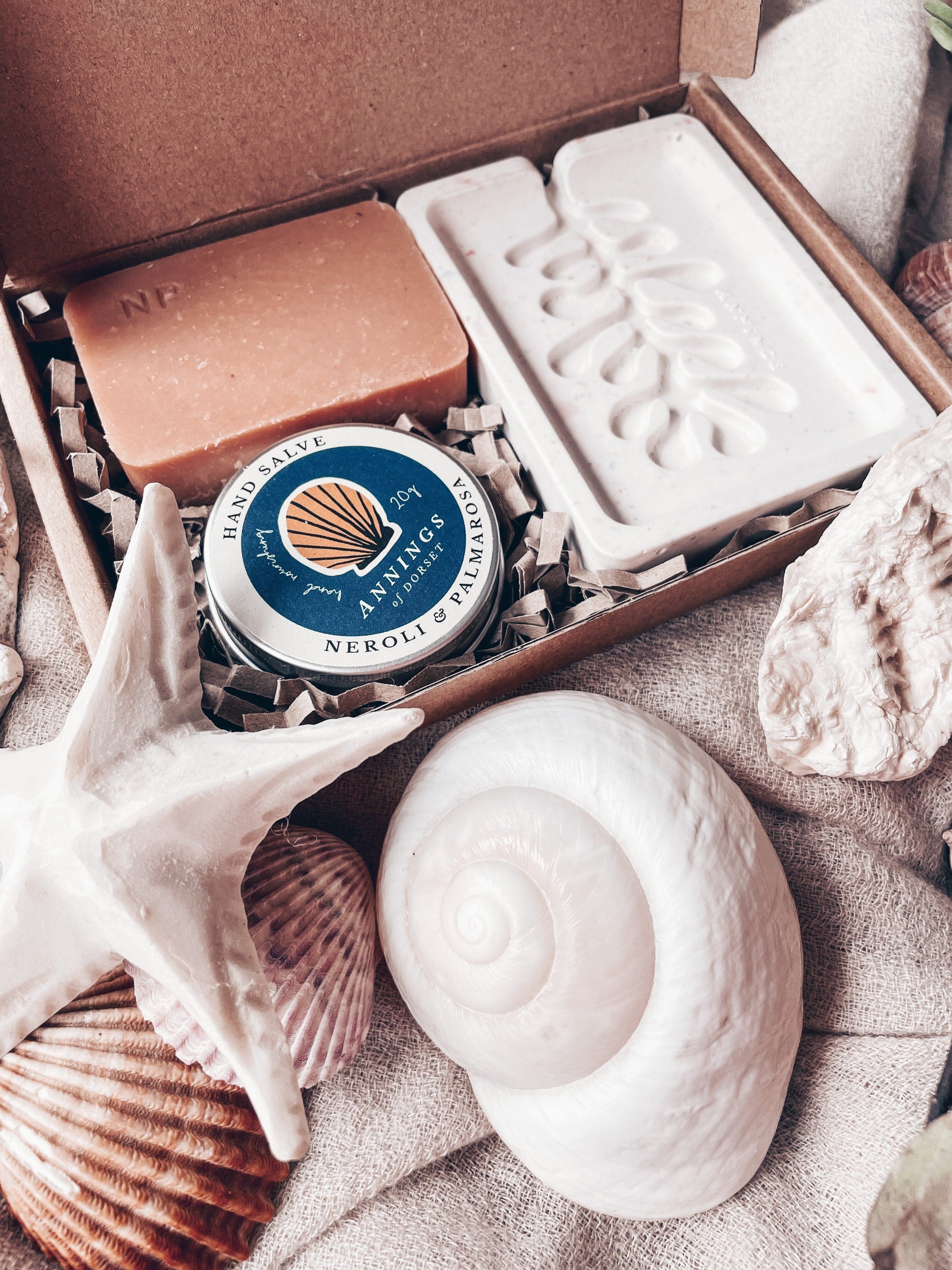 Annings of Dorset - Holy Neroli, Gift Box, Handmade Soap, Salve and Soap Dish Lavender Gift Set Annings of Dorset 