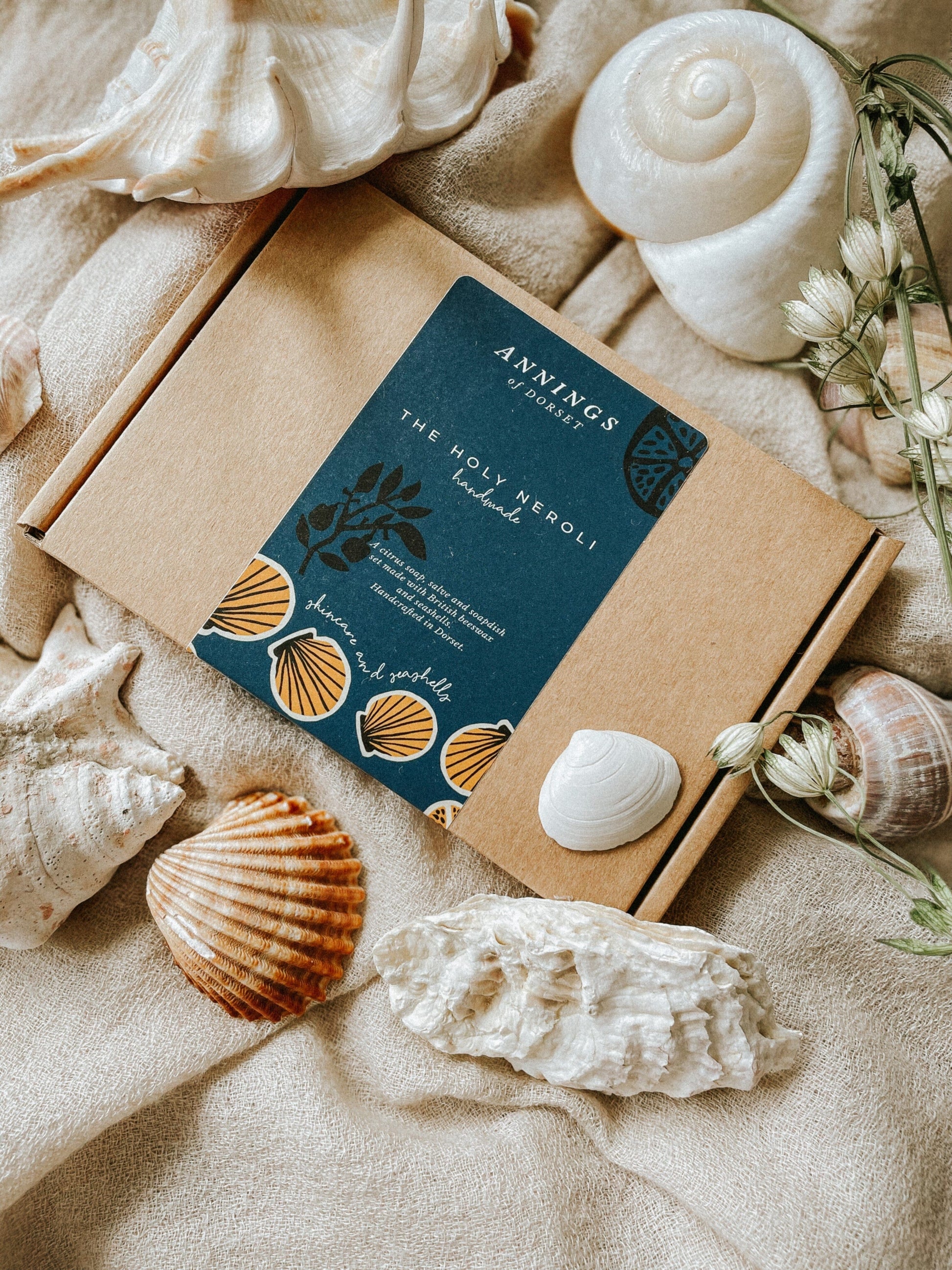Annings of Dorset - Holy Neroli, Gift Box, Handmade Soap, Salve and Soap Dish Lavender Gift Set Annings of Dorset 