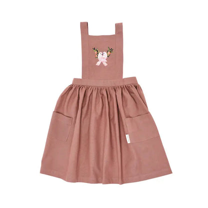 Avery Row - Kid's Embroidered Pinafore Apron - Love Birds - Organic Cotton Childrens Apron Avery Row 