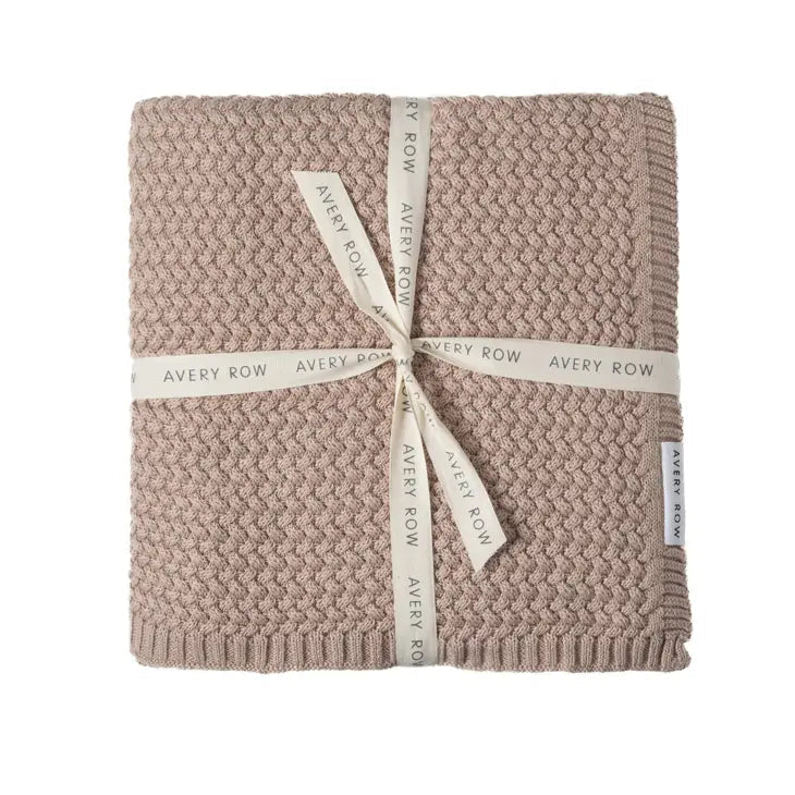 Avery Row - Plait Knit Baby Blanket - Blush Pink Baby Blanket Avery Row 