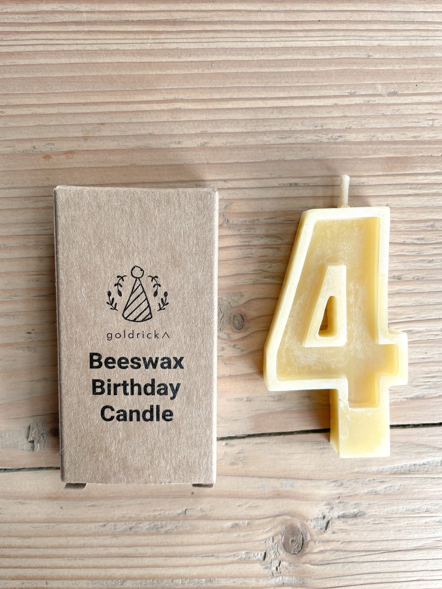 Goldrick - Handmade Beeswax Number Candles Candles Goldrick 4 