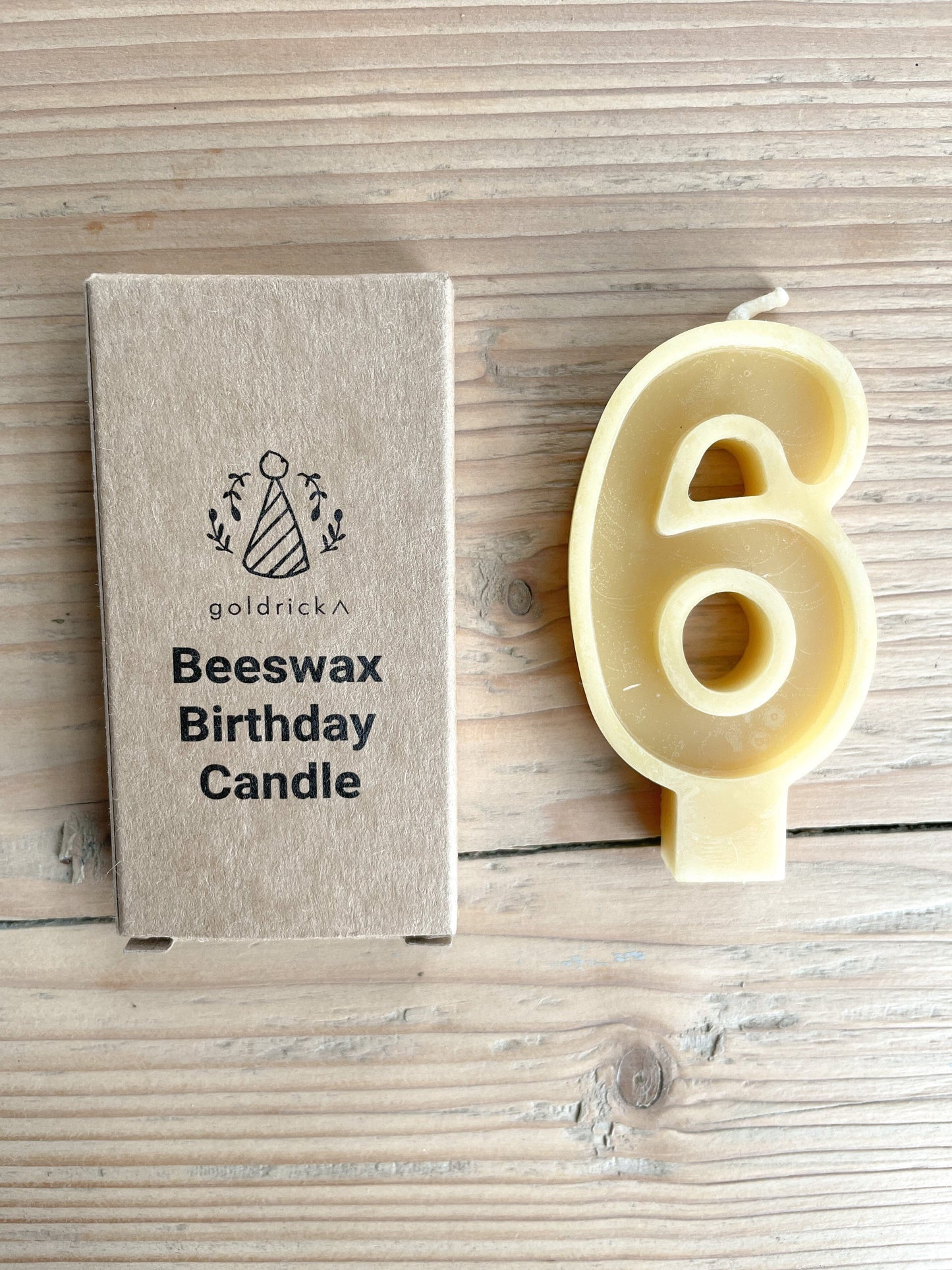 Goldrick - Handmade Beeswax Number Candles Candles Goldrick 6 