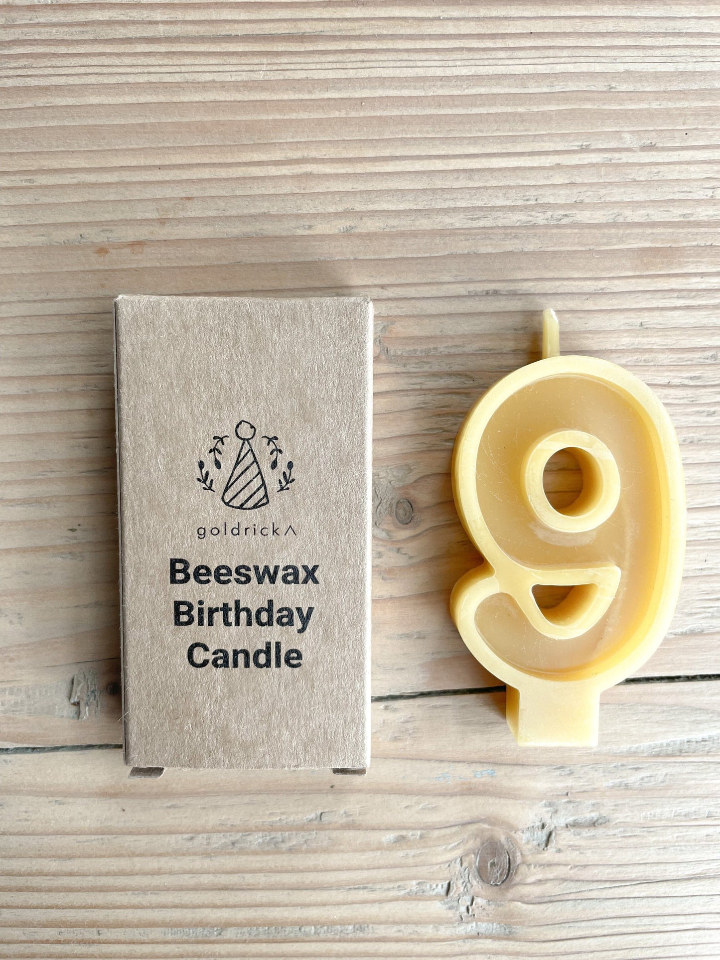 Goldrick - Handmade Beeswax Number Candles Candles Goldrick 9 